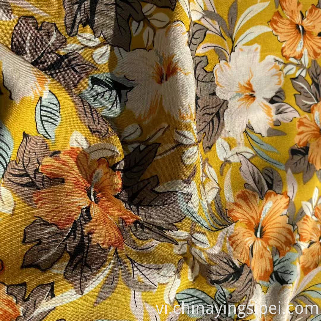 45S mềm Challis Rayon Fabric Fabric Rayon Floral in Tecido Vật liệu Viscose 100% vải Rayon cho Dresse